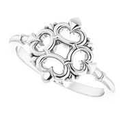 14K White Vintage-Inspired Ring-