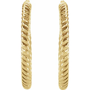 14K Yellow 17 mm Rope Hoop Earrings-
