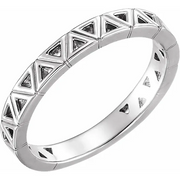 14K White Stackable Geometric Ring-
