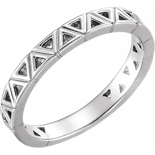 14K White Stackable Geometric Ring-