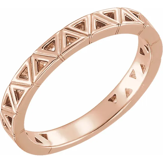14K White Stackable Geometric Ring-