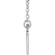 14K White Pierced Cross Heart 16-18" Necklace-