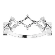 14K White Stackable Geometric Ring-