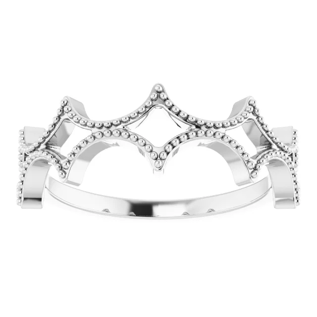 14K White Stackable Geometric Ring-