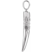 14K White 26.2x13.4 mm Tusk Pendant-