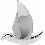 14K White Holy Spirit Dove Pendant-