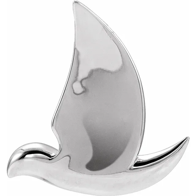 14K White Holy Spirit Dove Pendant-