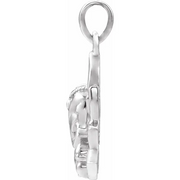 14K White 19.3x15.7 mm Ganesha Pendant-