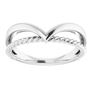14K White Negative Space Rope Ring-