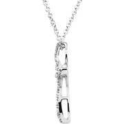 14K White 1/1 CTW Diamond Cross 18" Necklace