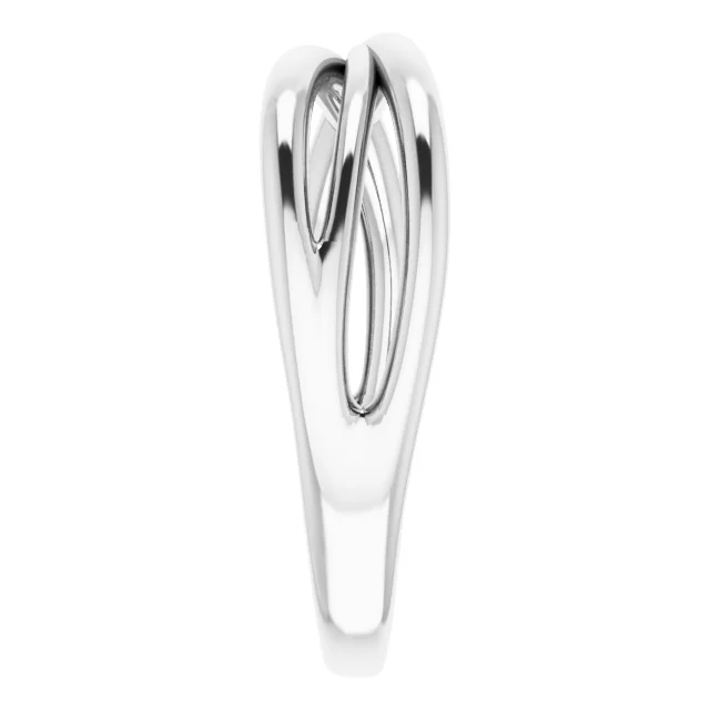 14K White Criss-Cross Ring-