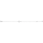14K White 1/5 CTW Diamond Sideways Cross 8" Bracelet-