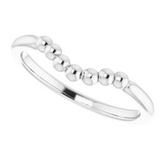 14K White Beaded Contour Stackable Ring-