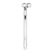 14K White Stackable Beaded Ring-