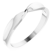 14K White 3 mm Stackable Twist Ring-