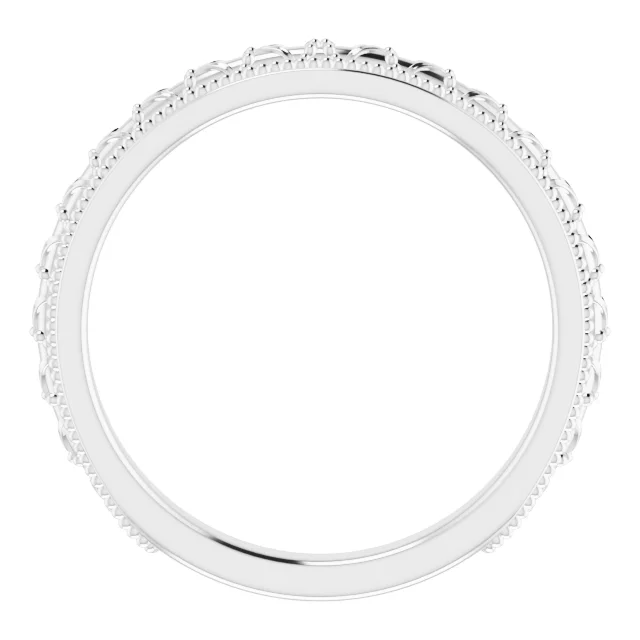 14K White Vintage-Style Band-
