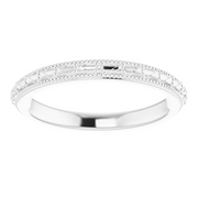 14K White Vintage-Style Band-
