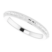 14K White Vintage-Style Band-