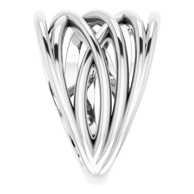 14K White Criss-Cross Ring-