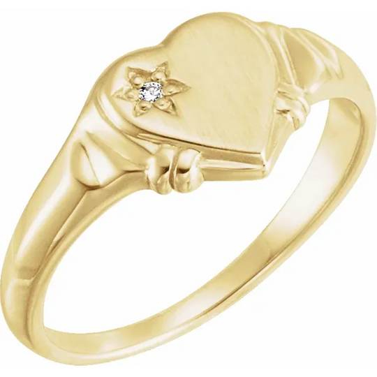 14K Yellow .5 CT Diamond Heart Ring