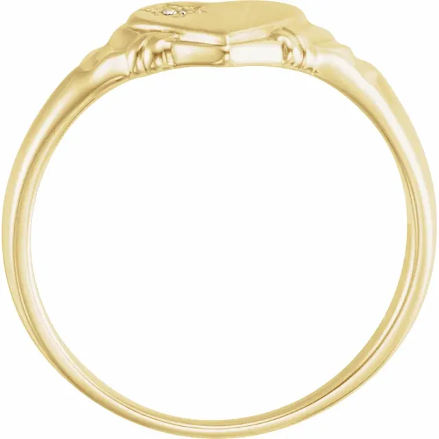 14K Yellow .005 CT Diamond Heart Ring-