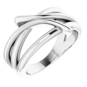 14K White Bypass Freeform Ring-