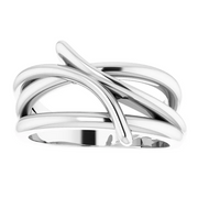 14K White Bypass Freeform Ring-