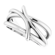 14K White Bypass Freeform Ring-