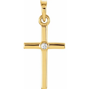 14K Yellow .01 CTW Diamond 19x8.9 mm Pendant-