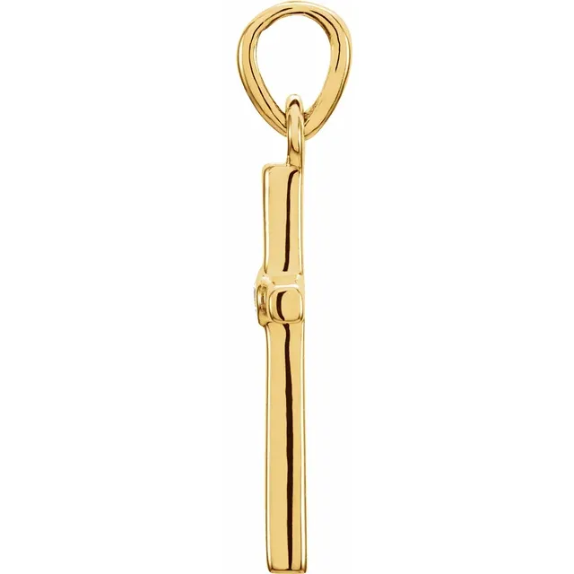 14K Yellow .01 CTW Diamond 19x8.9 mm Pendant-