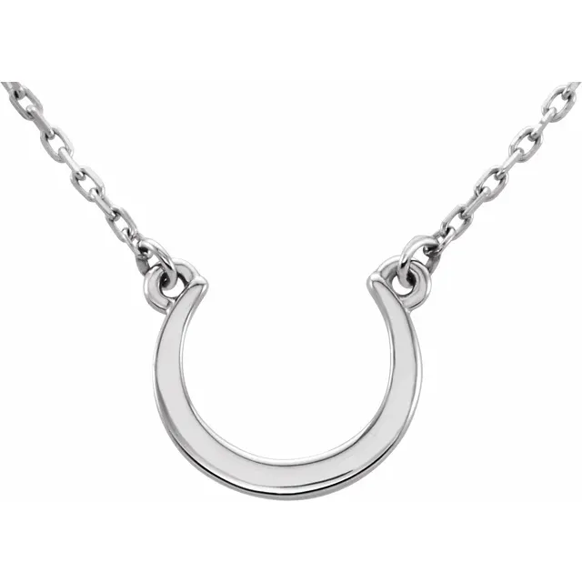 14K White Crescent 18" Necklace-