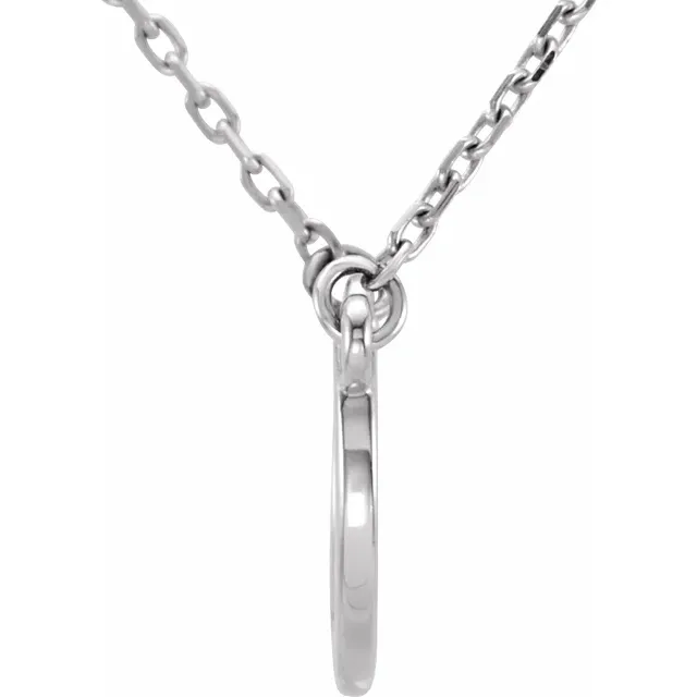 14K White Crescent 18" Necklace-