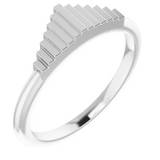 14K White Geometric Stackable Ring-