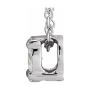 14K White 1/6 CTW Diamond Cluster 16-18" Necklace-