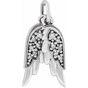 Platinum .03 CTW Diamond Angel Wings Pendant-