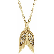 Platinum .03 CTW Diamond Angel Wings Pendant-