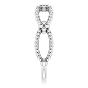14K White Beaded Stackable Ring-
