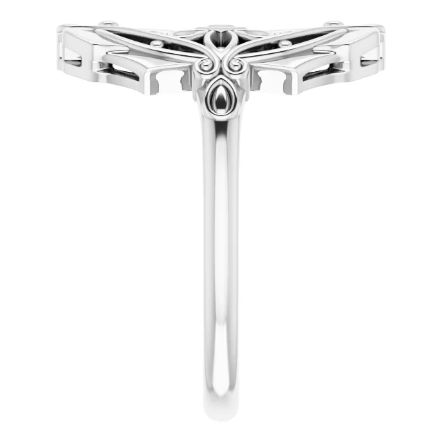 14K White Vintage-Inspired Ring-