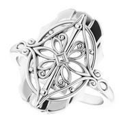 14K White Vintage-Inspired Ring-
