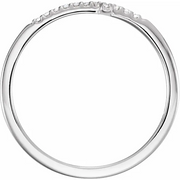 14K White .08 CTW Diamond Sideways Cross Ring-