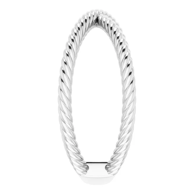 14K White Criss-Cross Rope Ring-