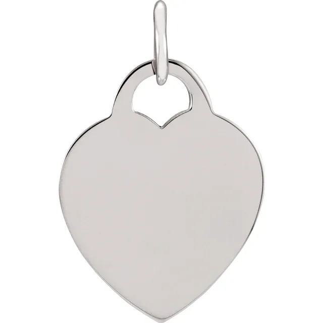 Sterling Silver 26.83x20.51 mm Heart Charm-