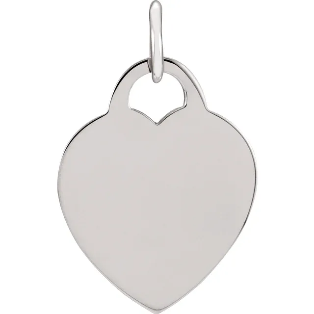 Sterling Silver 26.83x2.51 mm Heart Charm