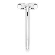 14K White Cross with Heart Youth Ring-