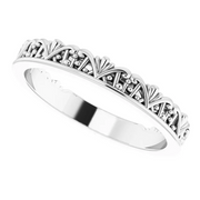 14K White Stackable Crown Ring-