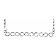 14K White Infinity-Inspired 16-18" Bar Necklace-