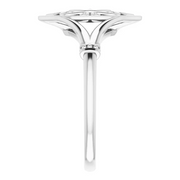 14K White Vintage-Inspired Ring-