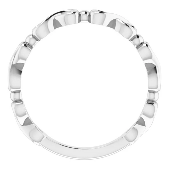 14K White Infinity-Inspired Heart Ring