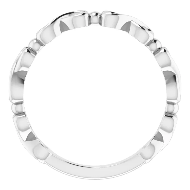 14K White Infinity-Inspired Heart Ring-