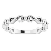 14K White Infinity-Inspired Heart Ring-
